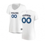 Women's Minnesota Timberwolves White Custom Basketball Jersey - Association Edition