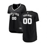 Women's San Antonio Spurs Black Custom Basketball Jersey - Icon Edition