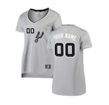 Women's San Antonio Spurs Silver Custom Basketball Jersey