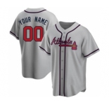 Men's Atlanta Braves Active Player Custom Gray Cool Base Stitched Baseball Jersey