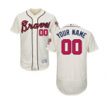 Men's Atlanta Braves Customized Alternate Ivory Flex Base Custom Baseball Baseball Jersey