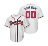 Men's Atlanta Braves Customized White Home Cool Base Custom Baseball Baseball Jersey