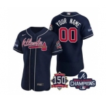 Men's Atlanta Braves Navy ACTIVE PLAYER Custom 2021 World Series Champions With 150th Anniversary Stitched Jersey