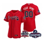 Men's Atlanta Braves Red ACTIVE PLAYER Custom 2021 World Series Champions With 150th Anniversary Stitched Jersey