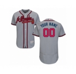 Men's Majestic Atlanta Braves Customized Grey Flexbase Authentic Collection MLB Jersey
