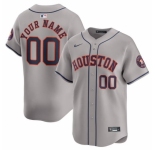 Men  Houston Astros Active Player Custom Grey 2024 Away Limited Stitched Baseball Jersey
