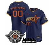 Men's Houston Astros Active Player Custom Navy 2025 City Connect Limited Stitched Baseball Jersey