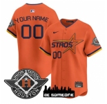 Men's Houston Astros Active Player Custom Orange 2025 City Connect Limited Stitched Baseball Jersey