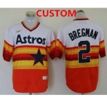 Men's Houston Astros Custom Orange Rainbow Cooperstown Stitched MLB Cool Base Nike Jersey