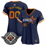 Women's Houston Astros Active Player Custom Navy 2025 City Connect Limited Stitched Baseball Jersey