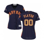 Women's Houston Astros Customized Navy 2018 Gold Program Cool Base Stitched Baseball jersey