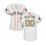 Women's Houston Astros Customized White 2018 Gold Program Cool Base Stitched Baseball jersey