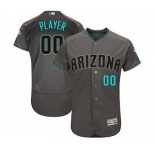 Men's Arizona Diamondbacks Customized Gray Teal 2017 Flex Base Custom Baseball Baseball Jersey