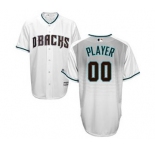 Men's Arizona Diamondbacks Customized White Teal Cool Base Custom Baseball Baseball Jersey