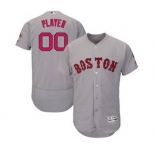 Men's Boston Red Sox Customized Road Gray Flex Base Custom Baseball Baseball Jersey