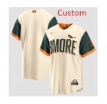 Men's Baltimore Orioles Custom Natural 2026 City Connect Stadium Stitched Baseball Jersey