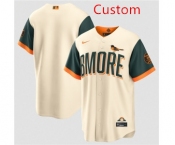 Men's Baltimore Orioles Custom Natural 2026 City Connect Stadium Stitched Baseball Jersey