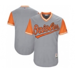 Men's Baltimore Orioles Customized Gray 2017 Little League World Series Players Weekend Jersey