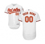 Men's Baltimore Orioles Customized Home White Flex Base Custom Baseball Baseball Jersey