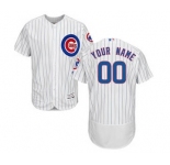 Men's Chicago Cubs Customized Home White Royal Flex Base Custom Baseball Baseball Jersey