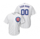 Men's Chicago Cubs Customized White Royal Cool Base Custom Baseball Baseball Jersey