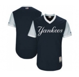 Men's New York Yankees Customized Navy 2017 Little League World Series Players Weekend Jersey