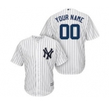 Men's New York Yankees Customized White Navy Home Cool Base Custom Baseball Baseball Jersey