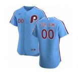 Men's Philadelphia Phillies Custom Light Blue Alternate 2020 Authentic Player Baseball Jersey