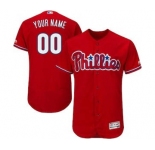 Men's Philadelphia Phillies Customized Alternate Scarlet Flex Base Custom Baseball Baseball Jersey