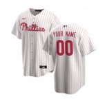 Men's Philadelphia Phillies Home 2020 Baseball Custom Cool Base Jersey - White Red