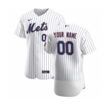 Men's New York Mets Custom White Home 2020 Authentic Player Baseball Jersey