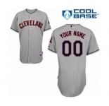 Baseball Cleveland Indians Grey Customized Men Cool Base Jersey