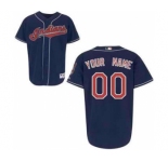 Baseball Cleveland Indians Navy Man Custom Jerseys