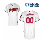 Baseball Cleveland Indians White Customized Men Cool Base Jersey