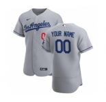Men's Los Angeles Dodgers Custom Gray Road 2020 Authentic Team Baseball Jersey
