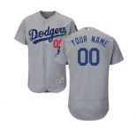 Men's Los Angeles Dodgers Customized Alternate Road Gray Flex Base Custom Baseball Baseball Jersey