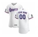 Men's Texas Rangers 2020 Home Custom Flexbase Patch Jersey - White
