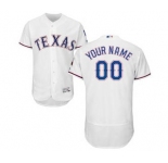 Men's Texas Rangers Customized Home White Flex Base Custom Baseball Baseball Jersey