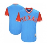 Men's Texas Rangers Customized Light Blue 2017 Little League World Series Players Weekend Jersey