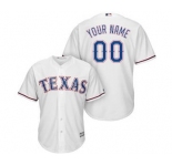 Men's Texas Rangers Customized White Home Cool Base Custom Baseball Baseball Jersey