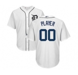 Men's Detroit Tigers Customized White 2018 Home Cool Base Custom Baseball Baseball Jersey