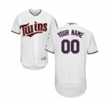 Men's Minnesota Twins Customized Home White Flex Base Custom Baseball Baseball Jersey