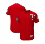 Men's Minnesota Twins Customized Majestic Scarlet 2018 Spring Training Flex Base Team Jersey