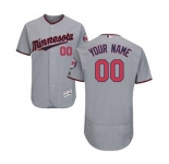 Men's Minnesota Twins Customized Road Gray Flex Base Custom Baseball Baseball Jersey