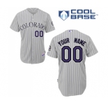 Colorado Rockies Personalized custom Grey Baseball Jersey