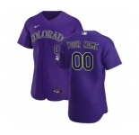 Men's Colorado Rockies 2020 Alternate Custom Flexbase Jersey - Purple