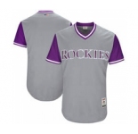 Men's Colorado Rockies Customized Gray 2017 Little League World Series Players Weekend Jersey