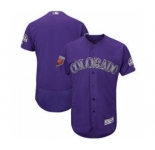 Men's Colorado Rockies Customized Majestic Purple 2018 Spring Training Flex Base Team Jersey