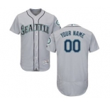 Men's Seattle Mariners Customized Road Gray Flex Base Custom Baseball Baseball Jersey