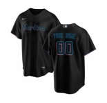 Men's Miami Marlins Alternate 2020 Baseball Custom Cool Base Jersey - Black